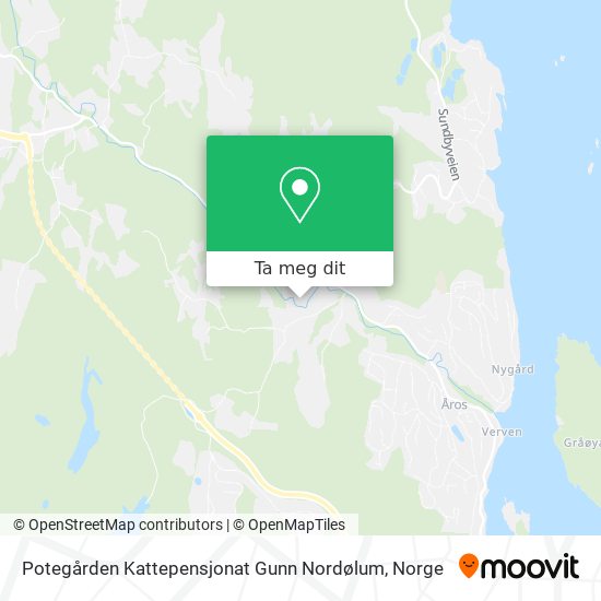 Potegården Kattepensjonat Gunn Nordølum kart