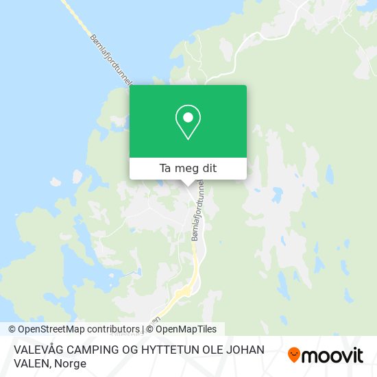 VALEVÅG CAMPING OG HYTTETUN OLE JOHAN VALEN kart