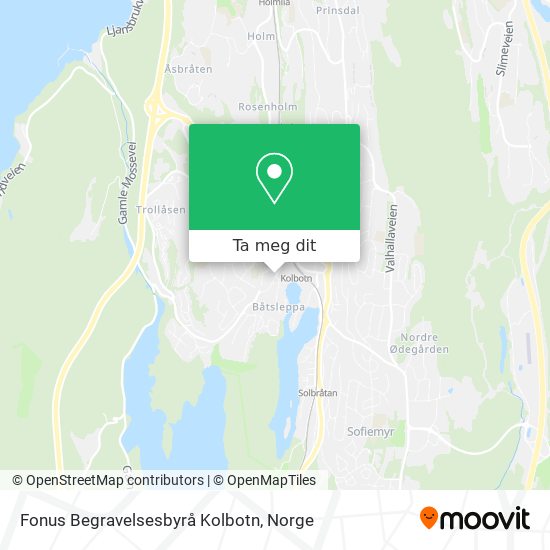 Fonus Begravelsesbyrå Kolbotn kart