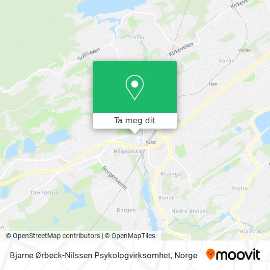 Bjarne Ørbeck-Nilssen Psykologvirksomhet kart