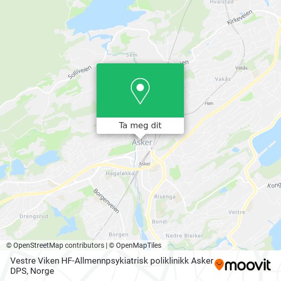 Vestre Viken HF-Allmennpsykiatrisk poliklinikk Asker DPS kart