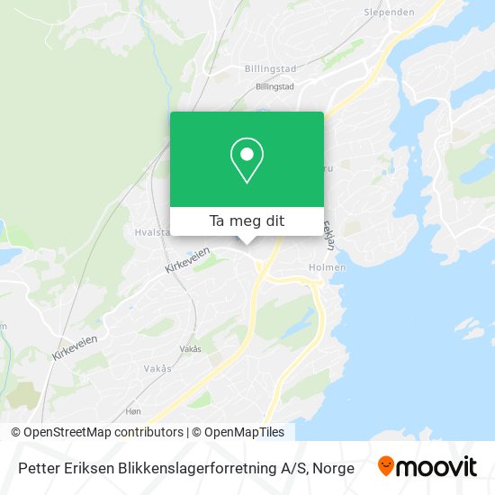 Petter Eriksen Blikkenslagerforretning A / S kart