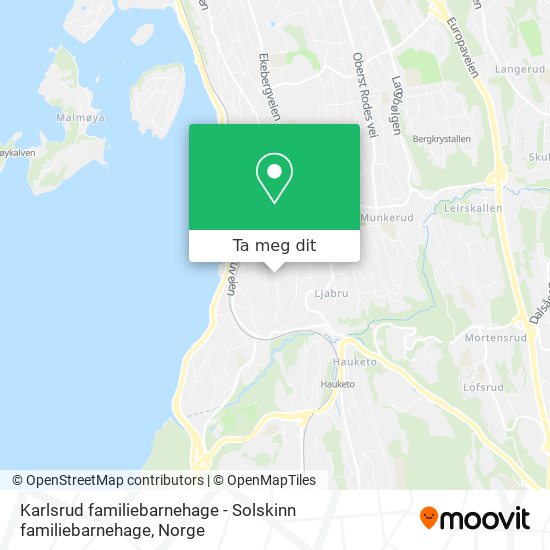 Karlsrud familiebarnehage - Solskinn familiebarnehage kart