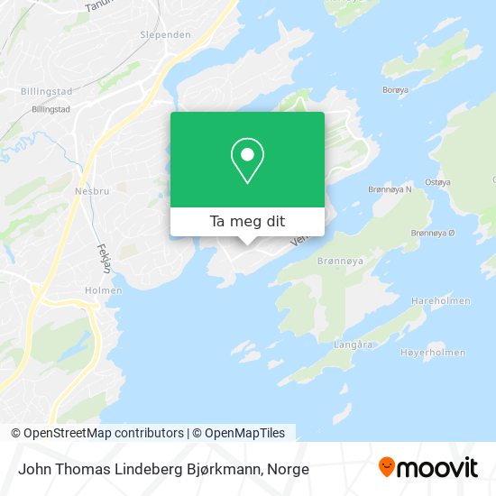 John Thomas Lindeberg Bjørkmann kart