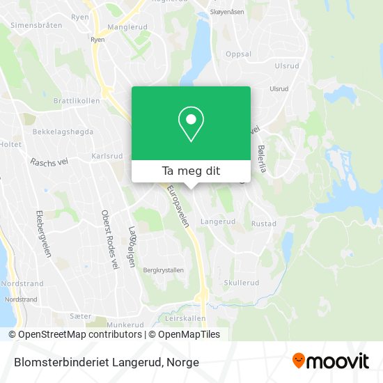 Blomsterbinderiet Langerud kart