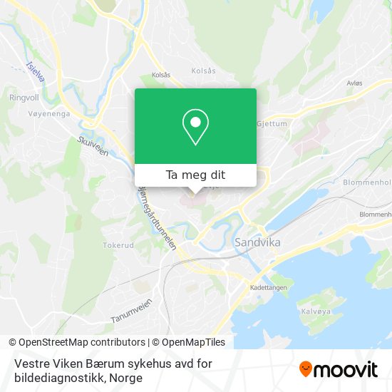 Vestre Viken Bærum sykehus avd for bildediagnostikk kart
