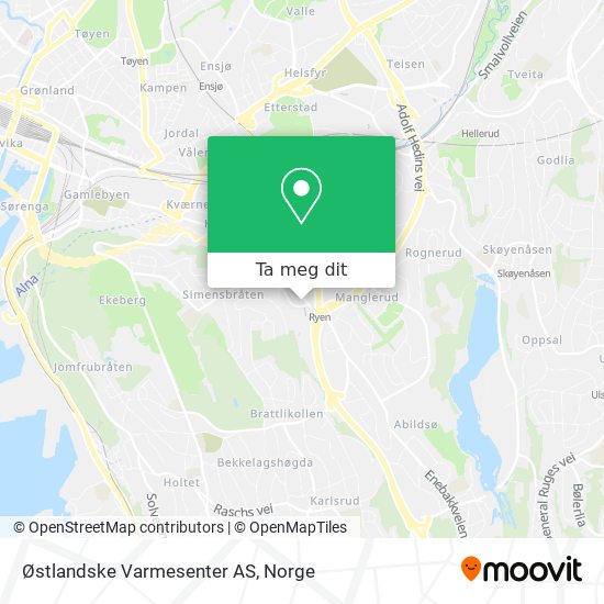 Østlandske Varmesenter AS kart