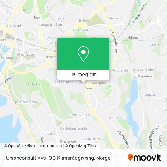 Unionconsult Vvs- OG Klimarådgivning kart