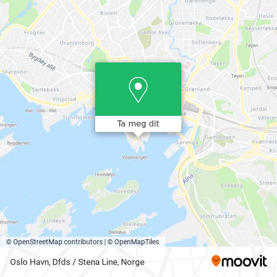 Oslo Havn, Dfds / Stena Line kart