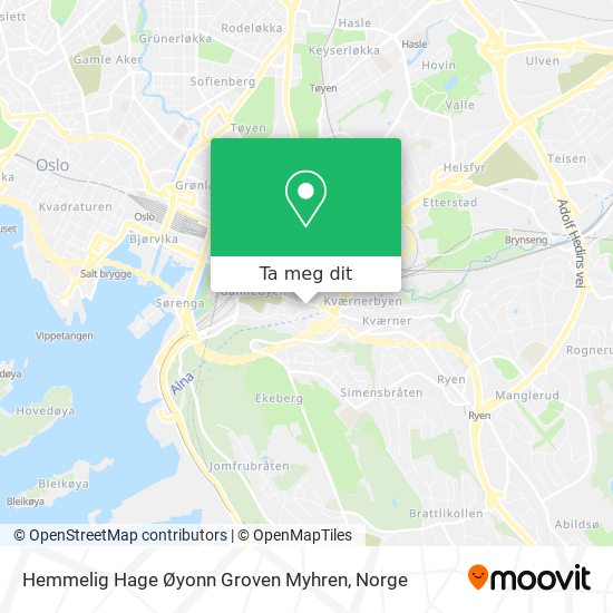 Hemmelig Hage Øyonn Groven Myhren kart