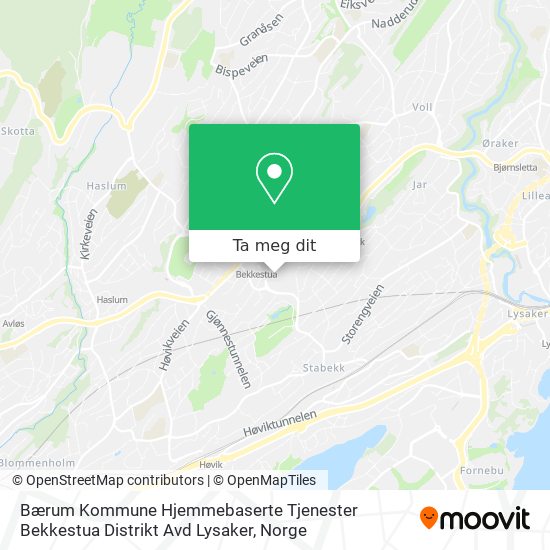 Bærum Kommune Hjemmebaserte Tjenester Bekkestua Distrikt Avd Lysaker kart