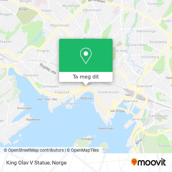 King Olav V Statue kart