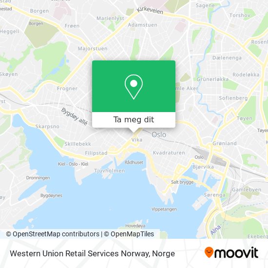 Western Union Retail Services Norway kart