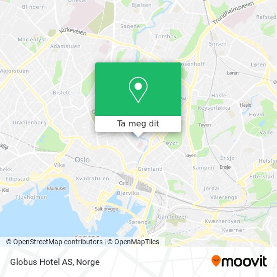 Globus Hotel AS kart