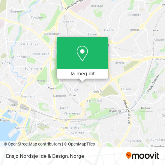 Ensjø Nordsjø Ide & Design kart