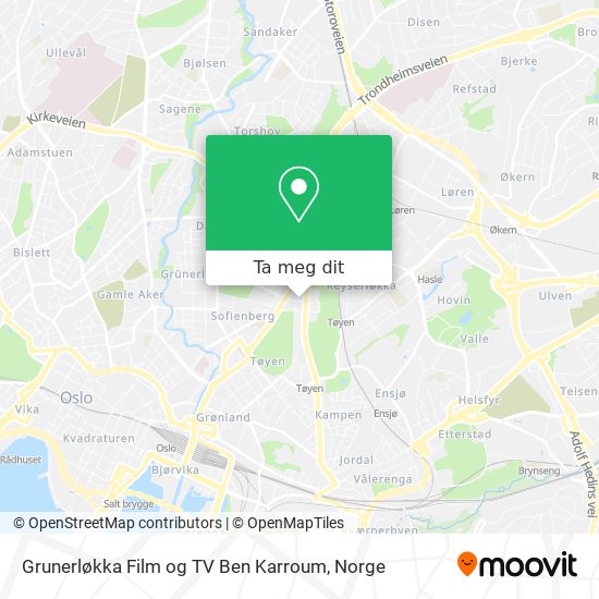 Grunerløkka Film og TV Ben Karroum kart