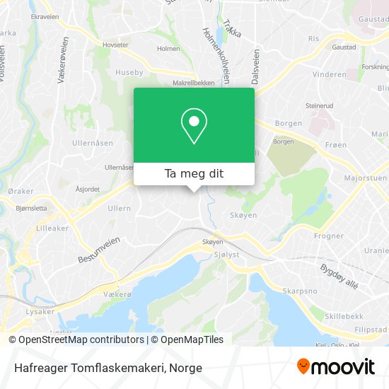 Hafreager Tomflaskemakeri kart