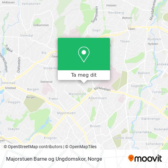Majorstuen Barne og Ungdomskor kart
