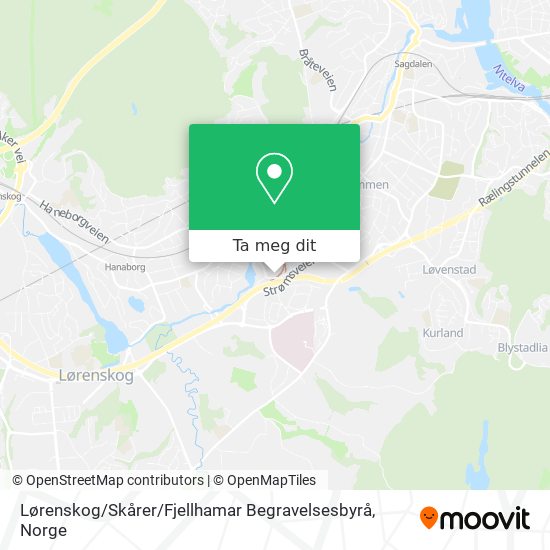Lørenskog / Skårer / Fjellhamar Begravelsesbyrå kart