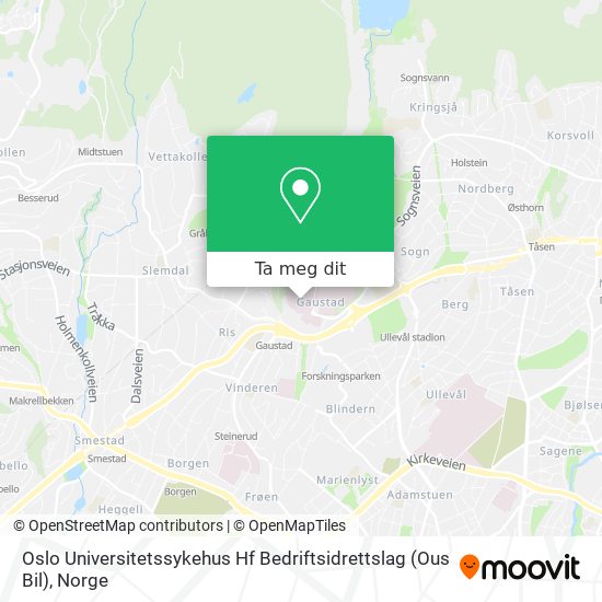 Oslo Universitetssykehus Hf Bedriftsidrettslag (Ous Bil) kart