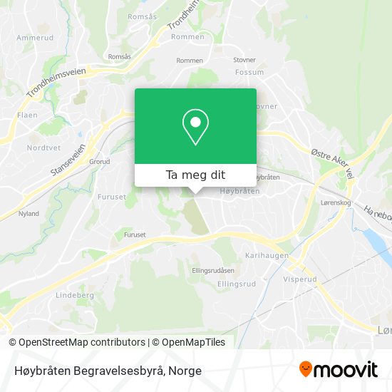 Høybråten Begravelsesbyrå kart