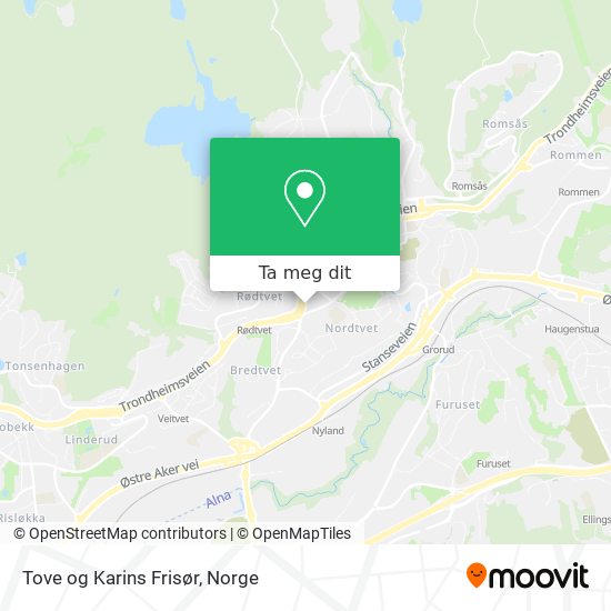 Tove og Karins Frisør kart