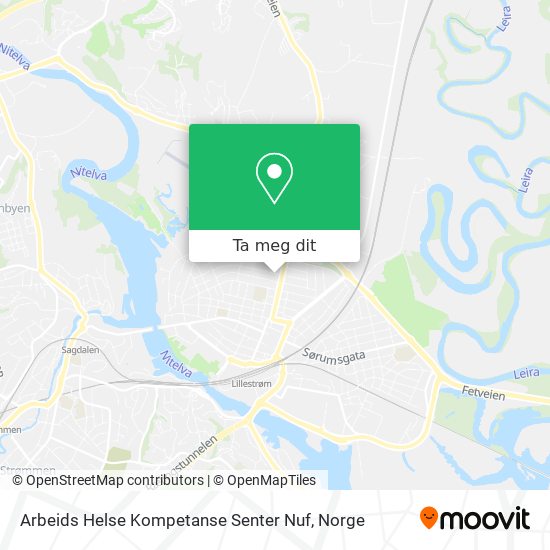 Arbeids Helse Kompetanse Senter Nuf kart