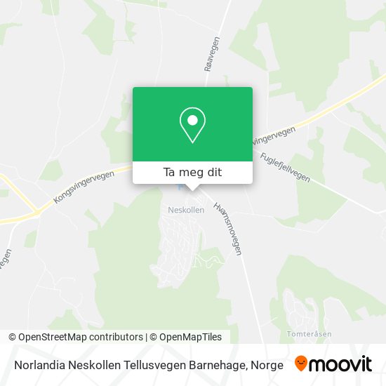 Norlandia Neskollen Tellusvegen Barnehage kart