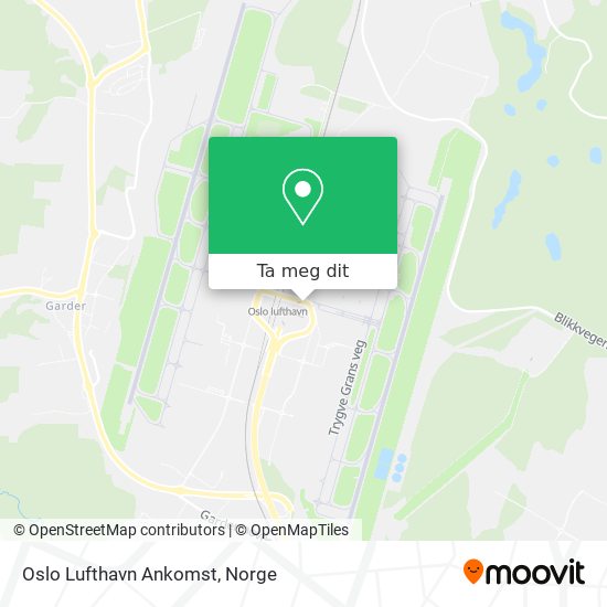 Oslo Lufthavn Ankomst kart