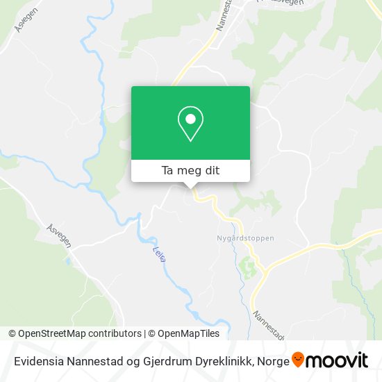 Evidensia Nannestad og Gjerdrum Dyreklinikk kart