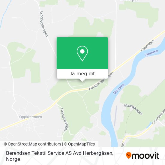 Berendsen Tekstil Service AS Avd Herbergåsen kart