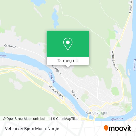 Veterinær Bjørn Moen kart