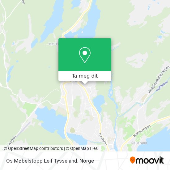 Os Møbelstopp Leif Tysseland kart