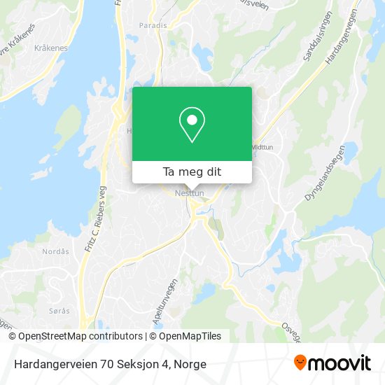 Hardangerveien 70 Seksjon 4 kart