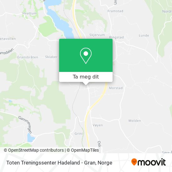 Toten Treningssenter Hadeland - Gran kart