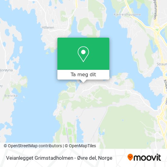 Veianlegget Grimstadholmen - Øvre del kart