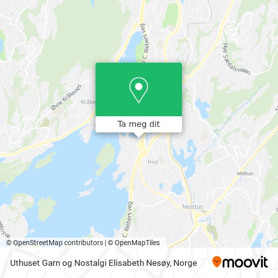 Uthuset Garn og Nostalgi Elisabeth Nesøy kart