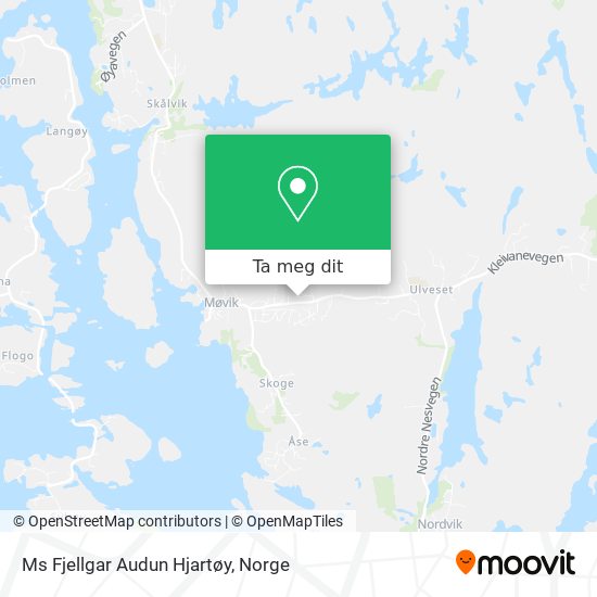 Ms Fjellgar Audun Hjartøy kart