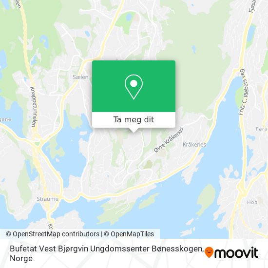 Bufetat Vest Bjørgvin Ungdomssenter Bønesskogen kart