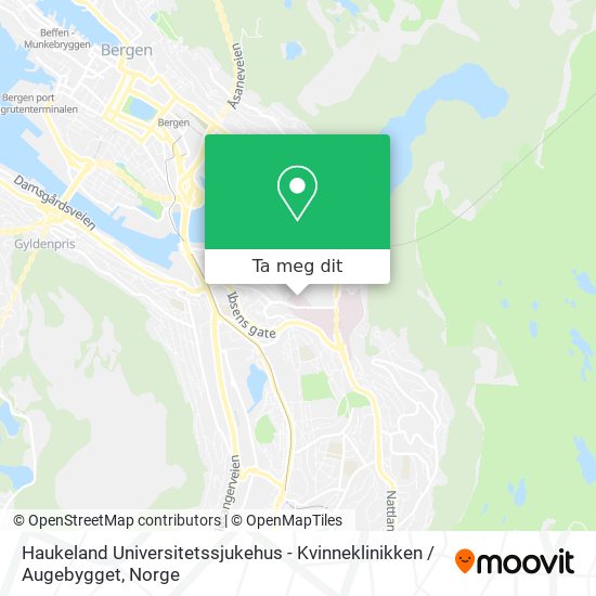 Haukeland Universitetssjukehus - Kvinneklinikken / Augebygget kart