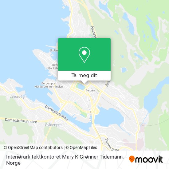 Interiørarkitektkontoret Mary K Grønner Tidemann kart