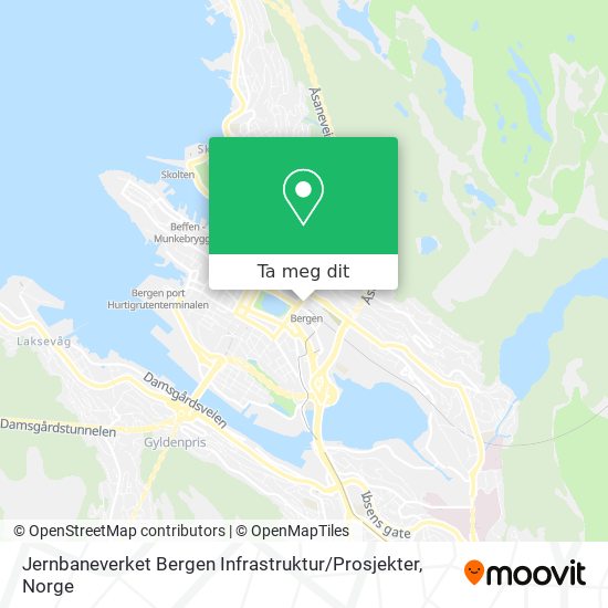 Jernbaneverket Bergen Infrastruktur / Prosjekter kart