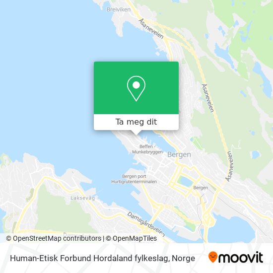 Human-Etisk Forbund Hordaland fylkeslag kart