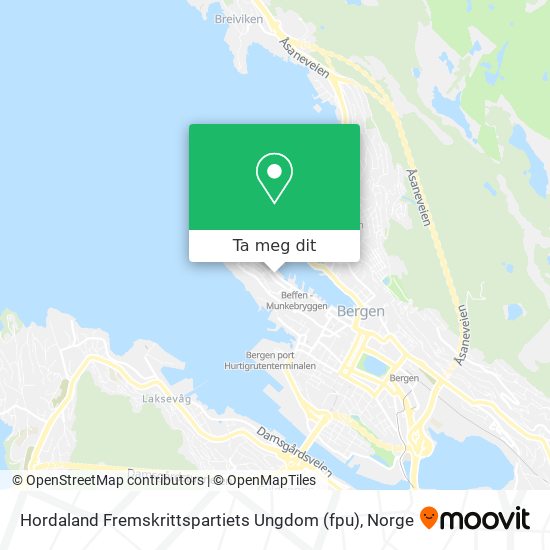 Hordaland Fremskrittspartiets Ungdom (fpu) kart