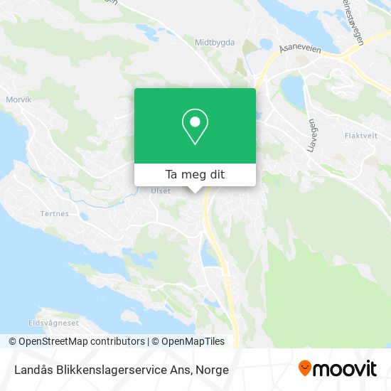 Landås Blikkenslagerservice Ans kart