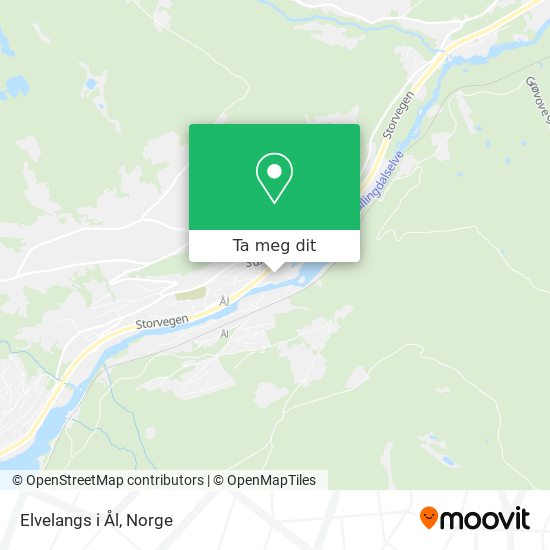 Elvelangs i Ål kart