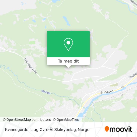 Kvinnegardslia og Øvre-Ål Skiløypelag kart