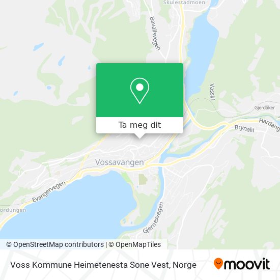 Voss Kommune Heimetenesta Sone Vest kart