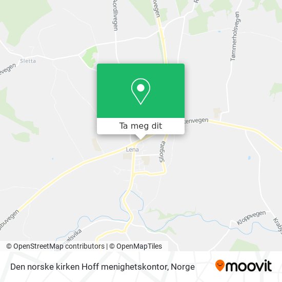 Den norske kirken Hoff menighetskontor kart