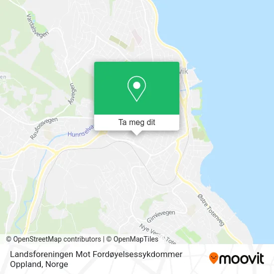 Landsforeningen Mot Fordøyelsessykdommer Oppland kart